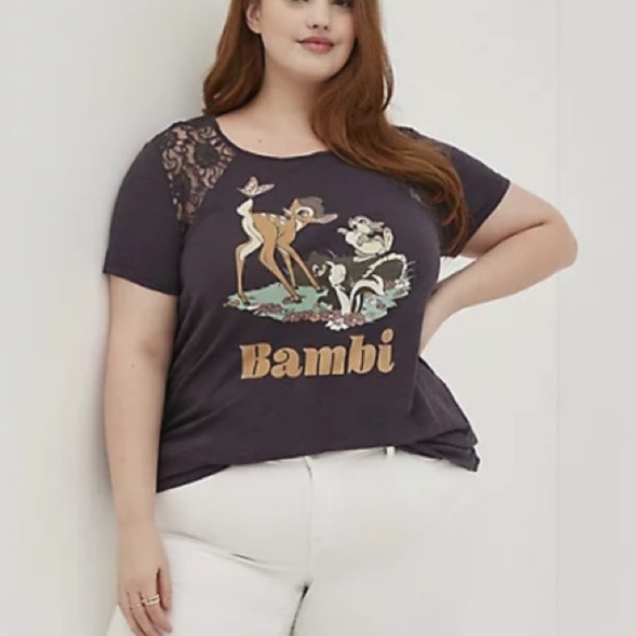 TORRID NWT DISNEY BAMBI HI-LOW SWING LACE TOP - Picture 4 of 7